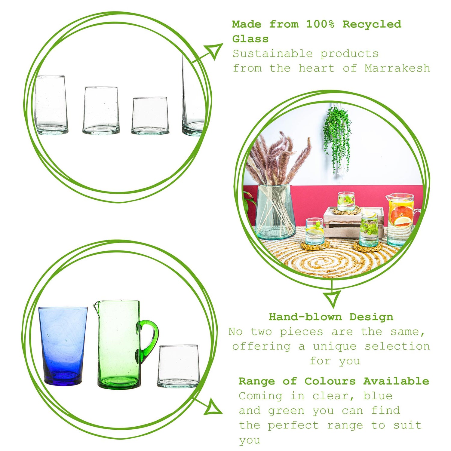 Jebel Recycled Glass Large Vase - Clear