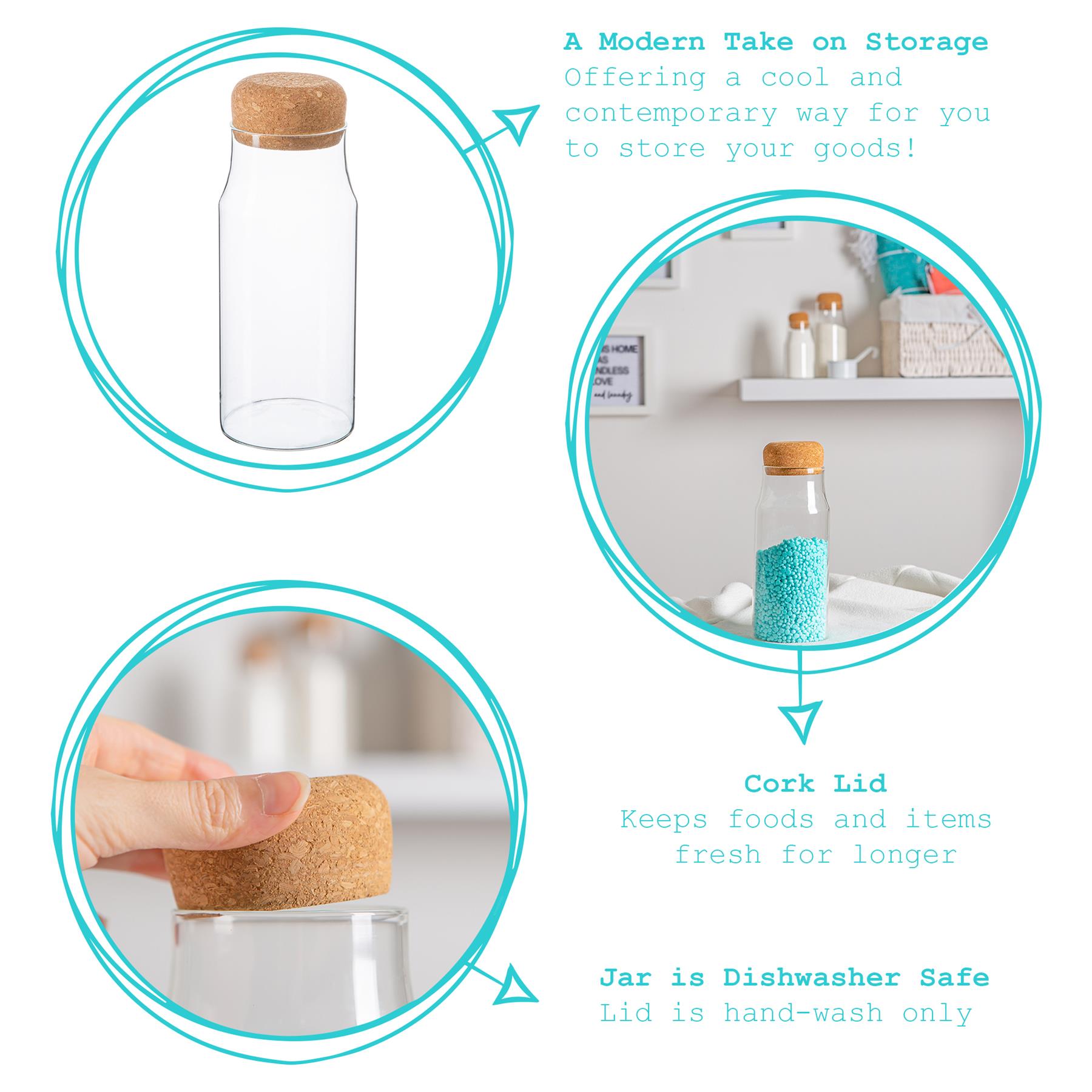 Glass Storage Bottle with Cork Lid - 720ml