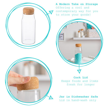 Glass Storage Bottle with Cork Lid - 720ml