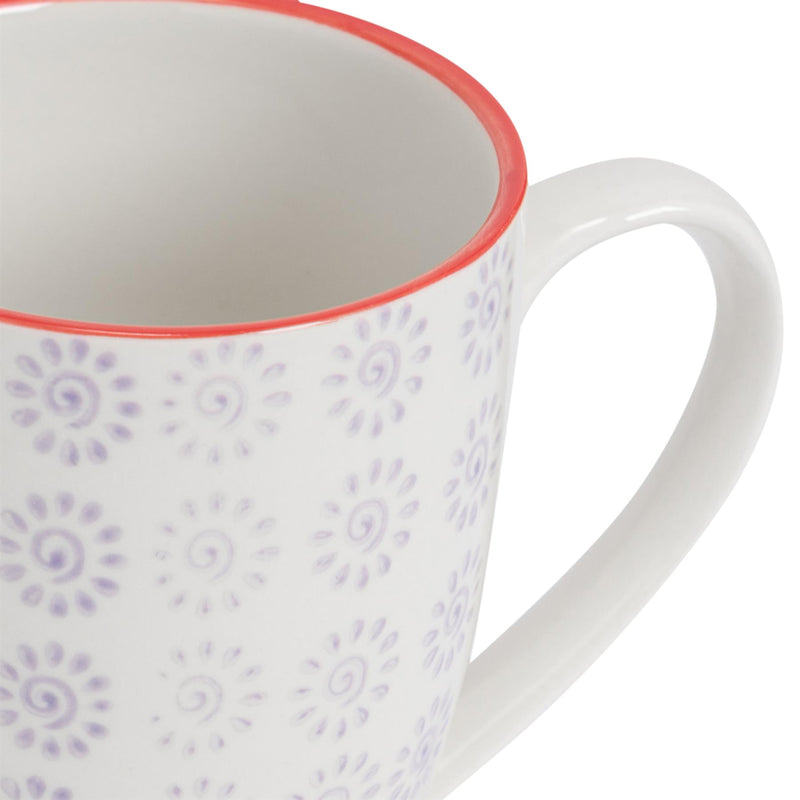 Nicola Spring Hand-Printed Coffee Cup - 360ml - Purple