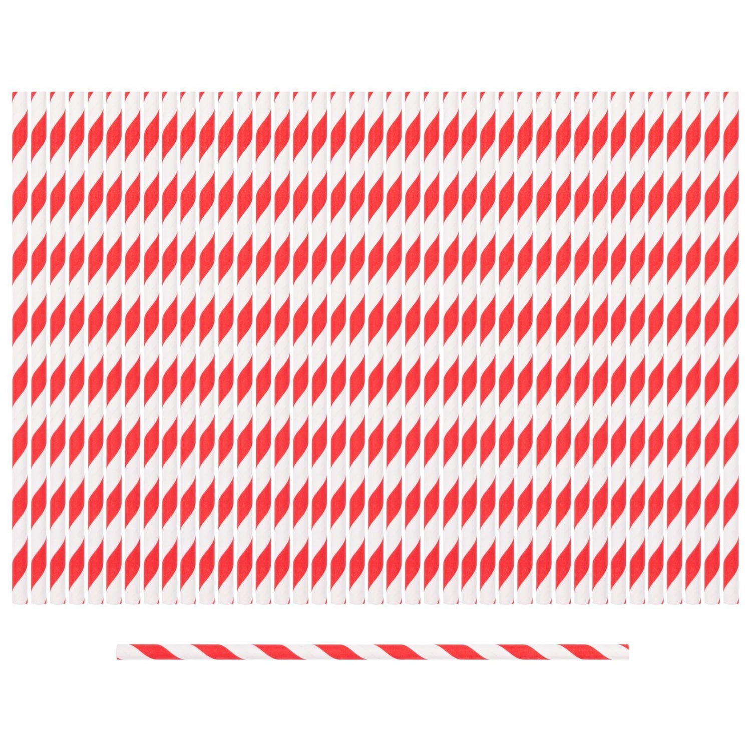 Red 19.5cm Paper Straws - Pack of 40 - By Ashley