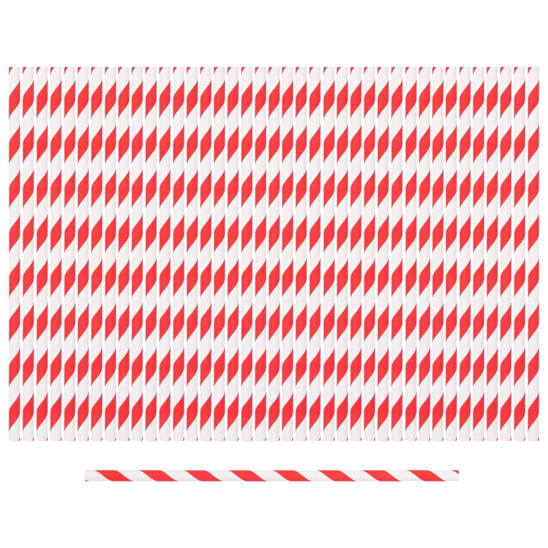 Red 19.5cm Paper Straws - Pack of 40 - By Ashley