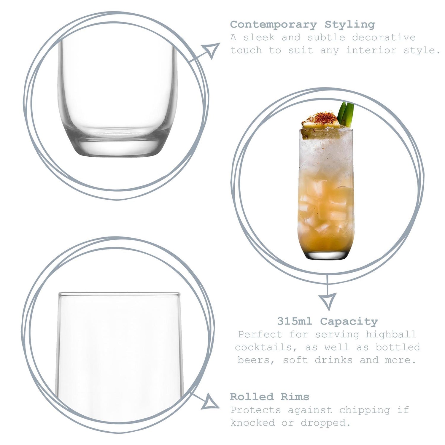 Sude Highball Glass - 315ml