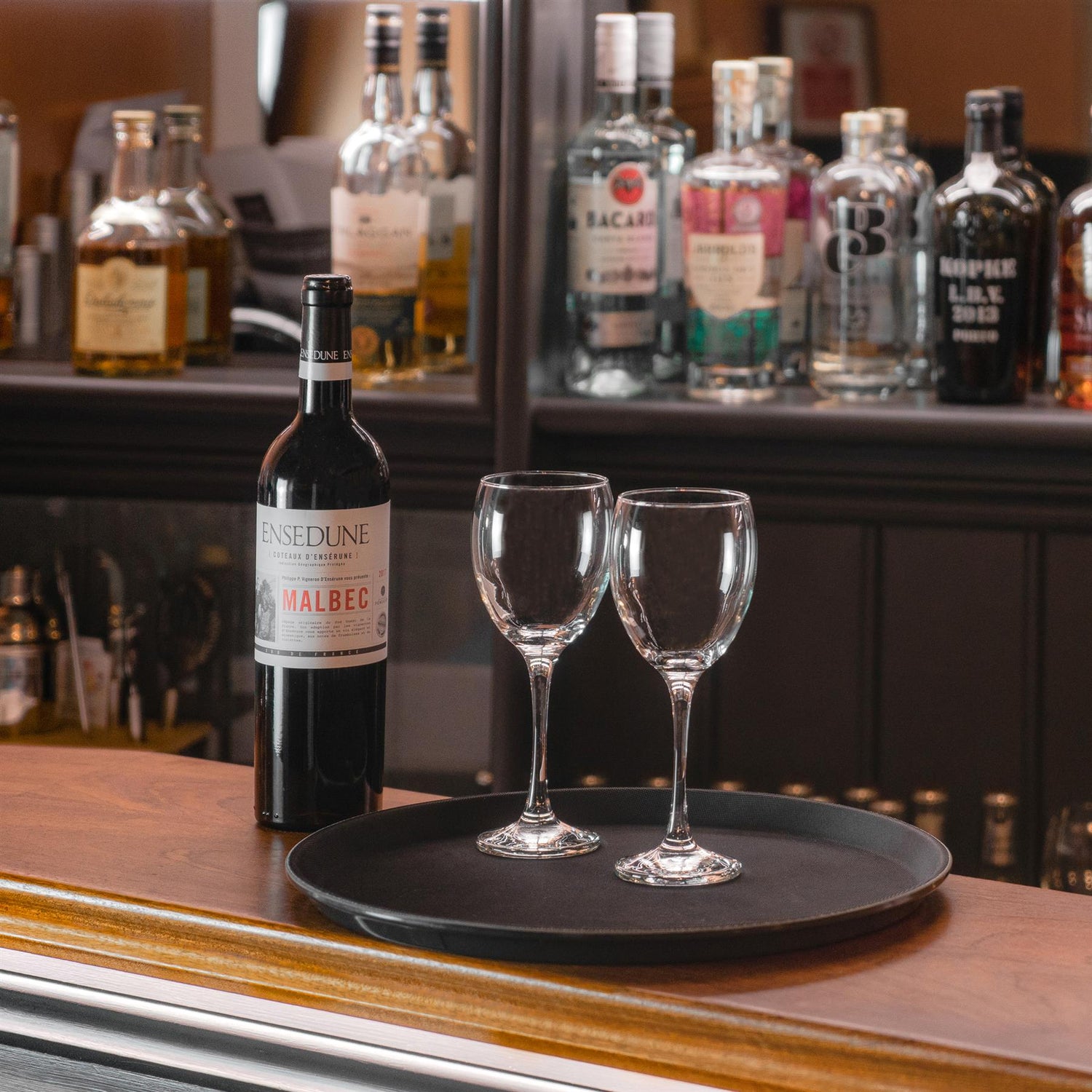 Black 68cm Oval Non-Slip Serving Tray