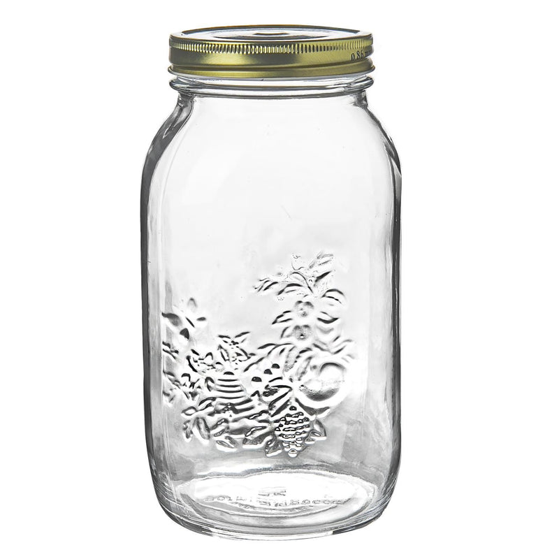 1.5L Quattro Stagioni Mason Glass Drinking Jar - By Bormioli Rocco