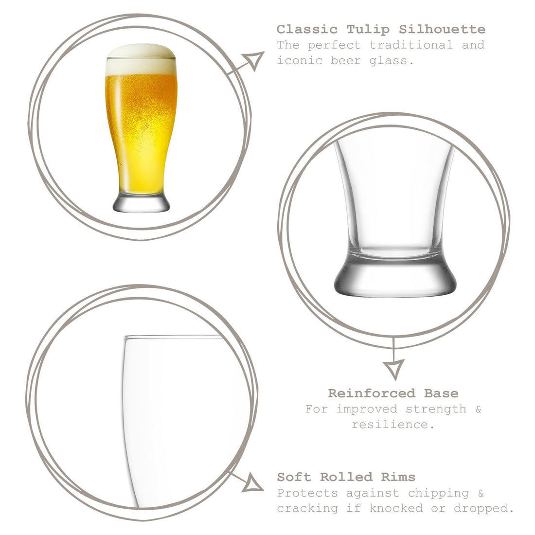 Brotto Classic Beer Glass - 565ml