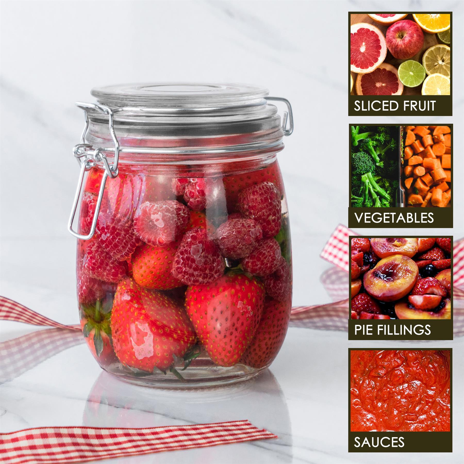 Glass Storage Jar - 750ml - Black Seal