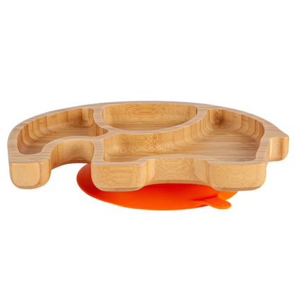 Bamboo Kids Elephant Suction Plate - Orange