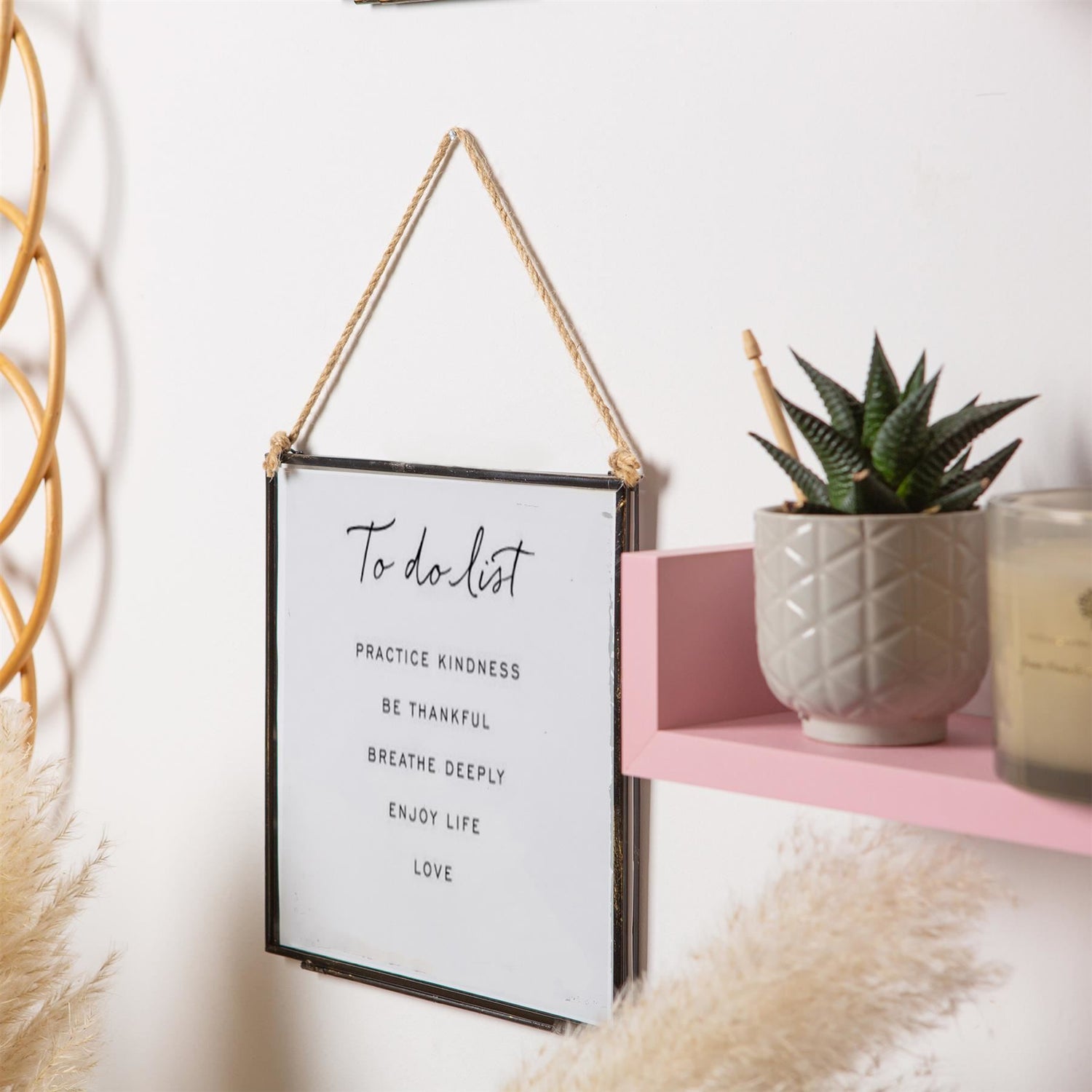 8&quot; x 8&quot; Glass Hanging Photo Frame