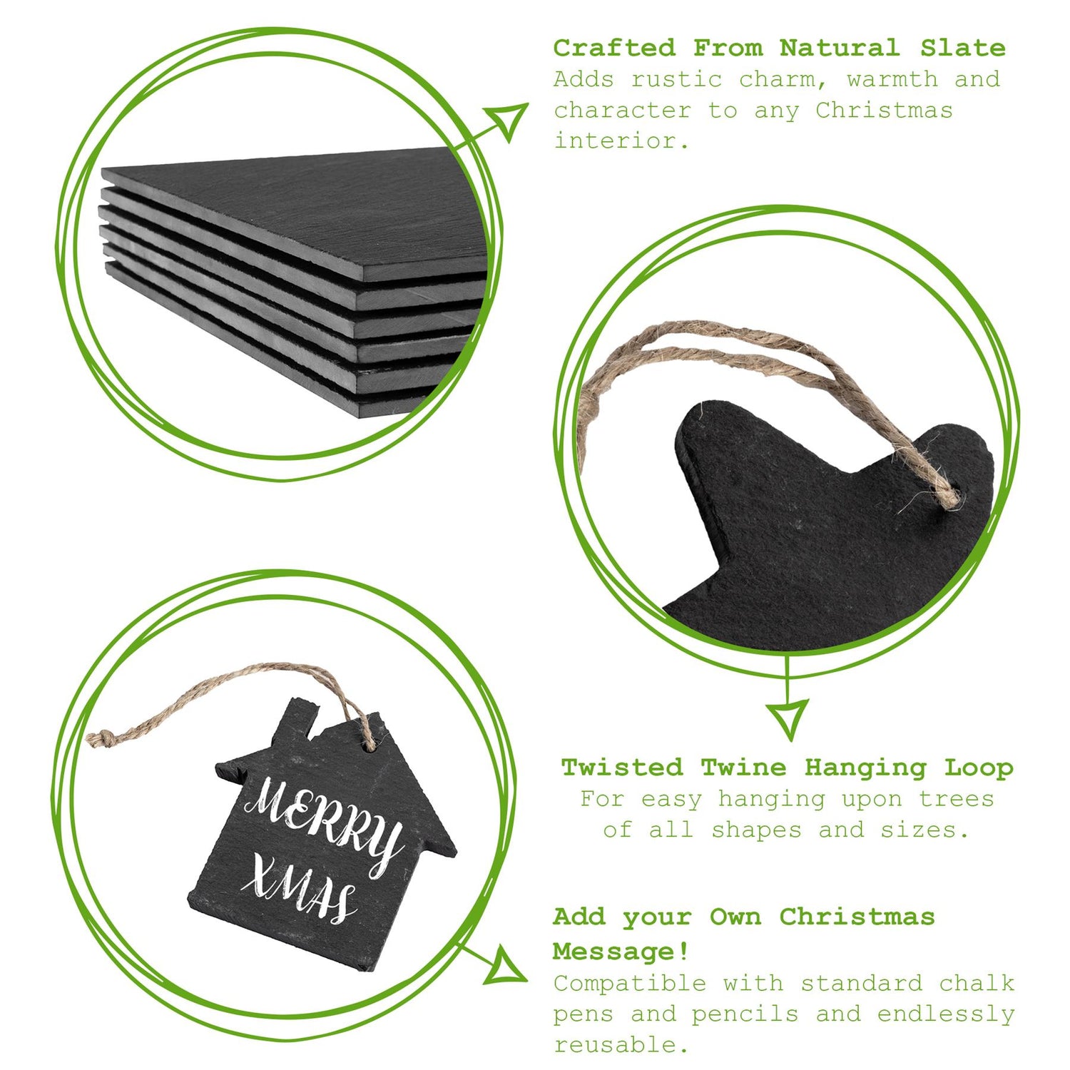 Slate Christmas Tree Decoration - Cracker
