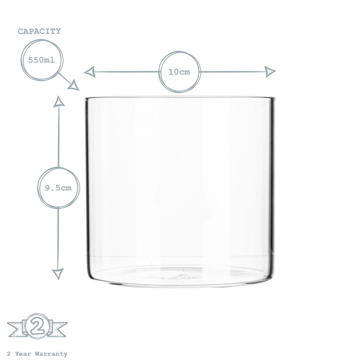 Glass Storage Jar with Wooden Lid - Leather Loop - 550ml