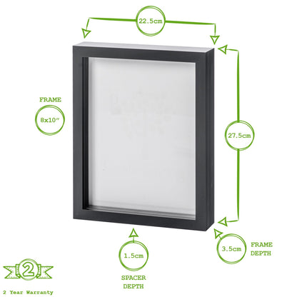 8&quot; x 10&quot; 3D Box Photo Frame - White - by Nicola Spring