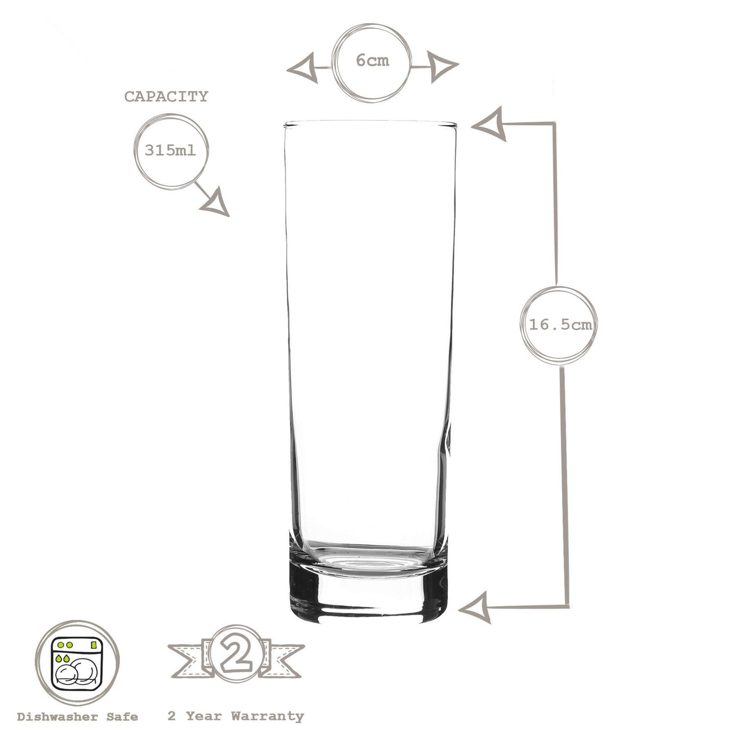 Ada Highball Glass - 315ml