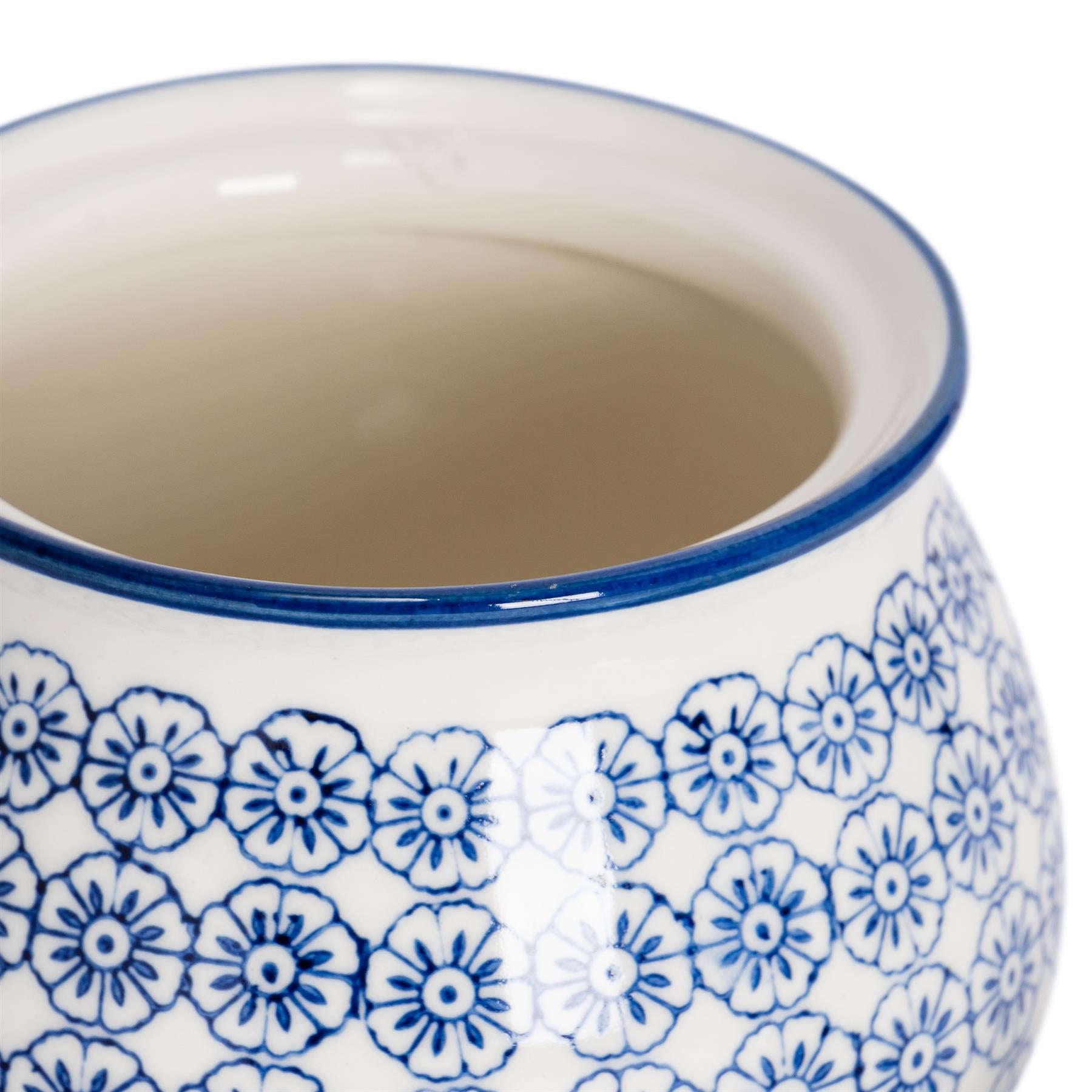 Hand-Printed Sugar Bowl - 10.5cm - Navy
