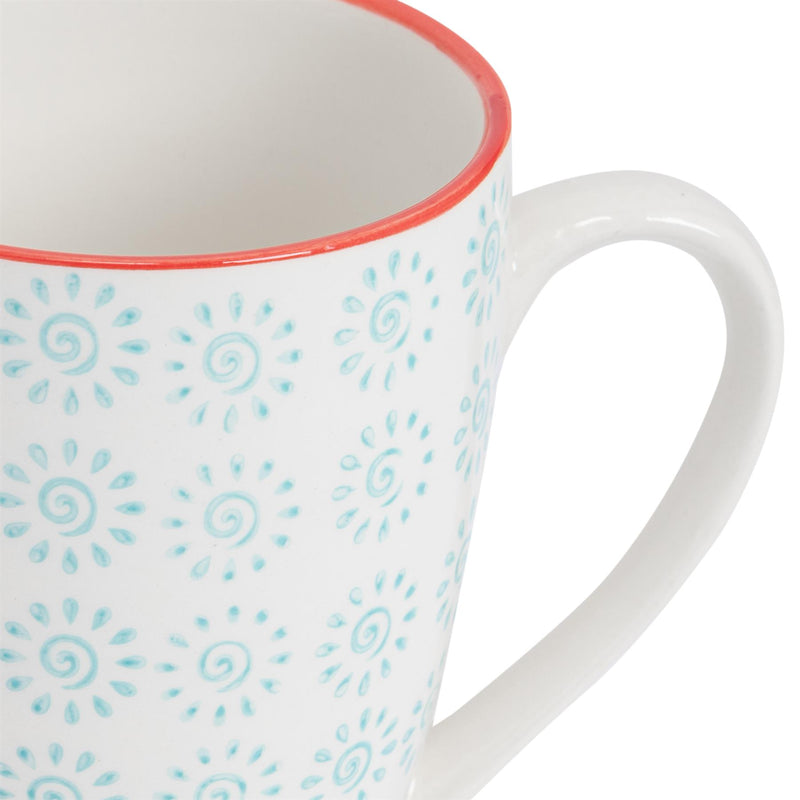 Nicola Spring Hand-Printed Coffee Cup - 360ml - Turquoise