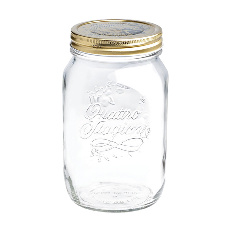 1.5L Quattro Stagioni Mason Glass Drinking Jar - By Bormioli Rocco