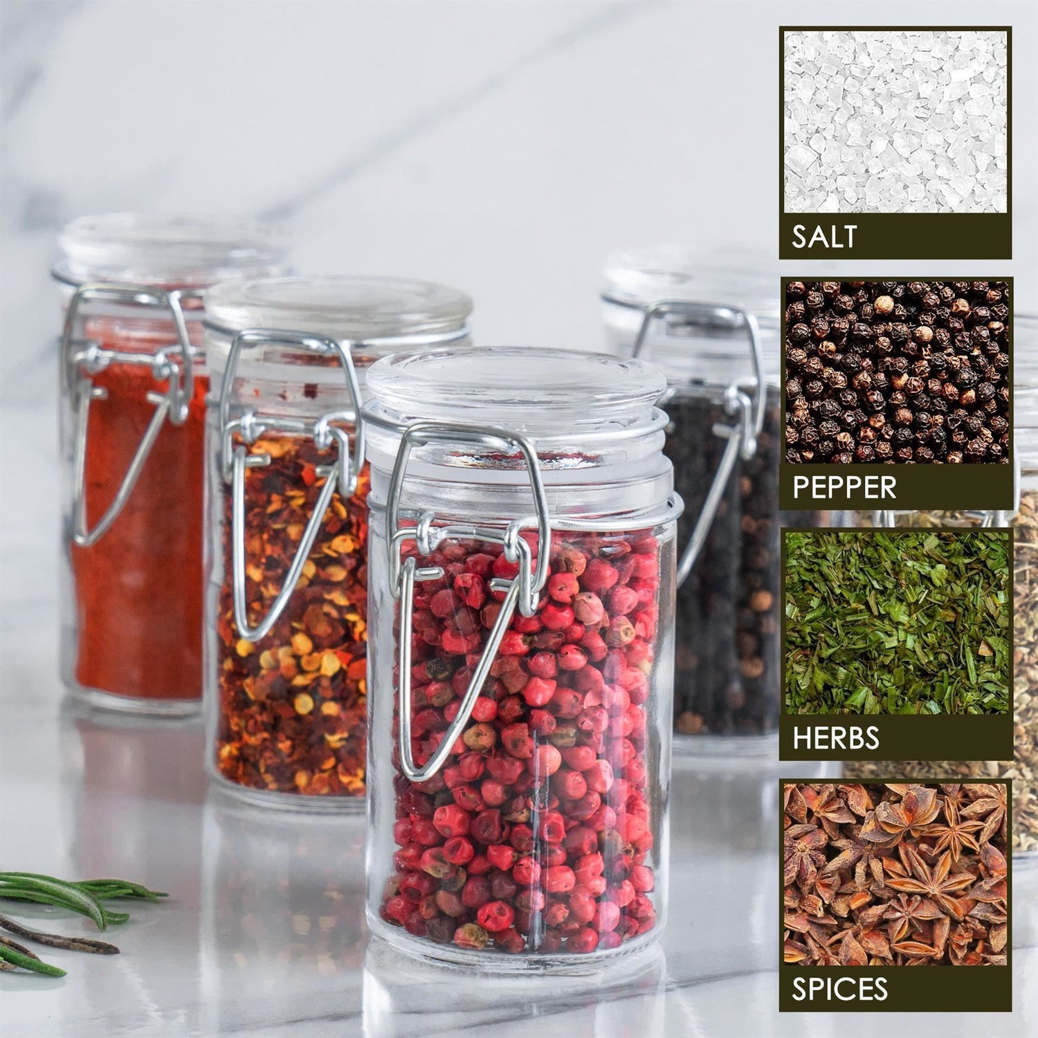 Glass Storage Jar - 70ml - Black Seal