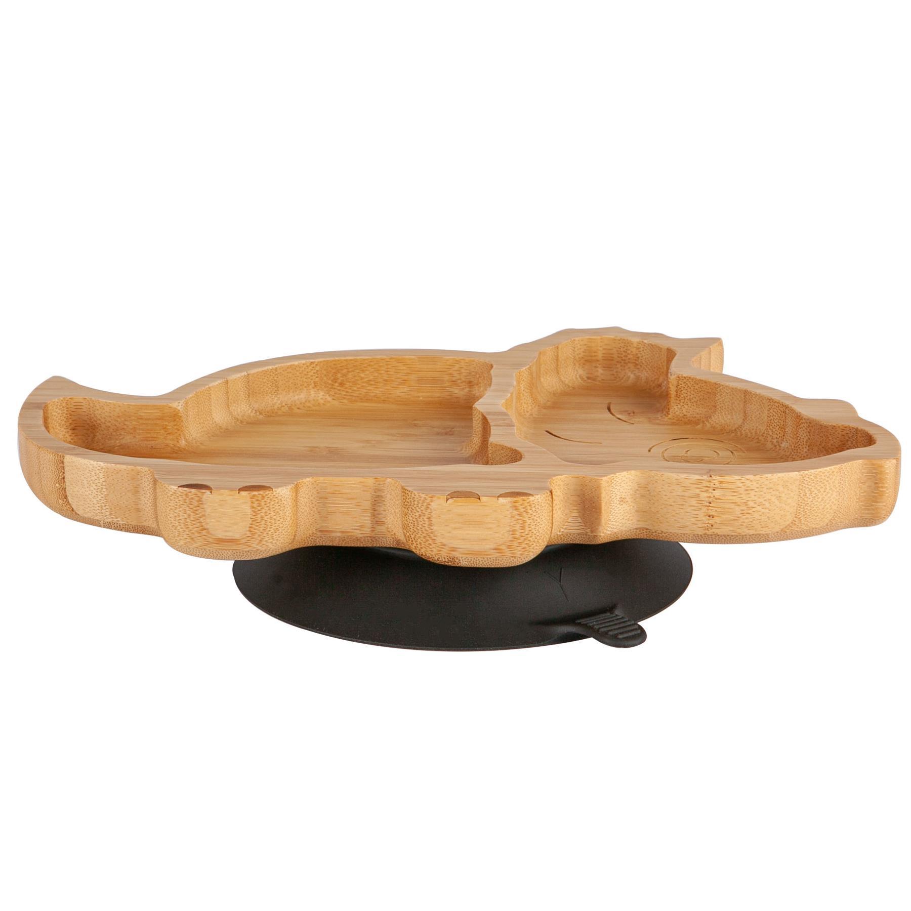 Bamboo Kids Dinosaur Suction Plate - Black