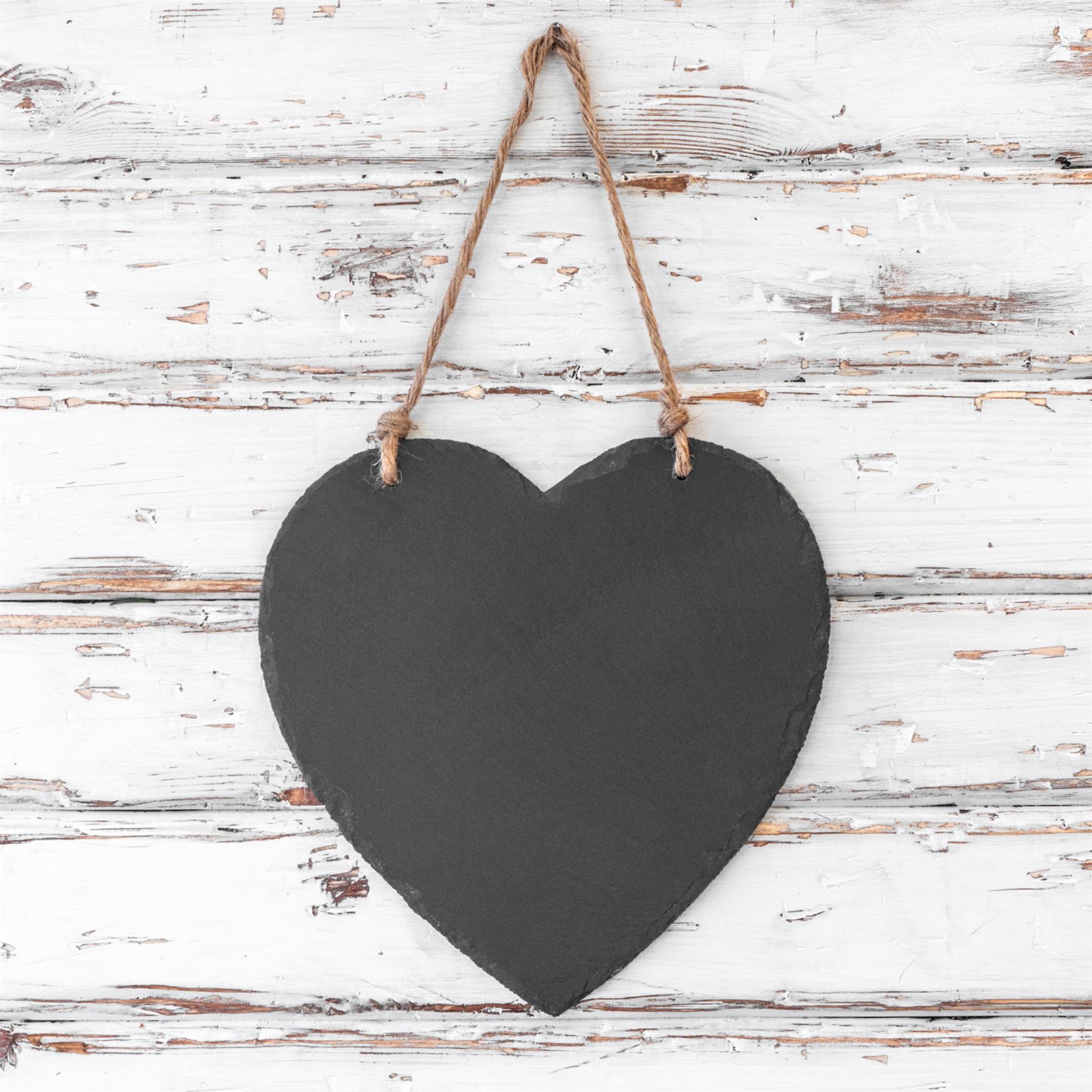 Slate Heart Hanging Memo Board