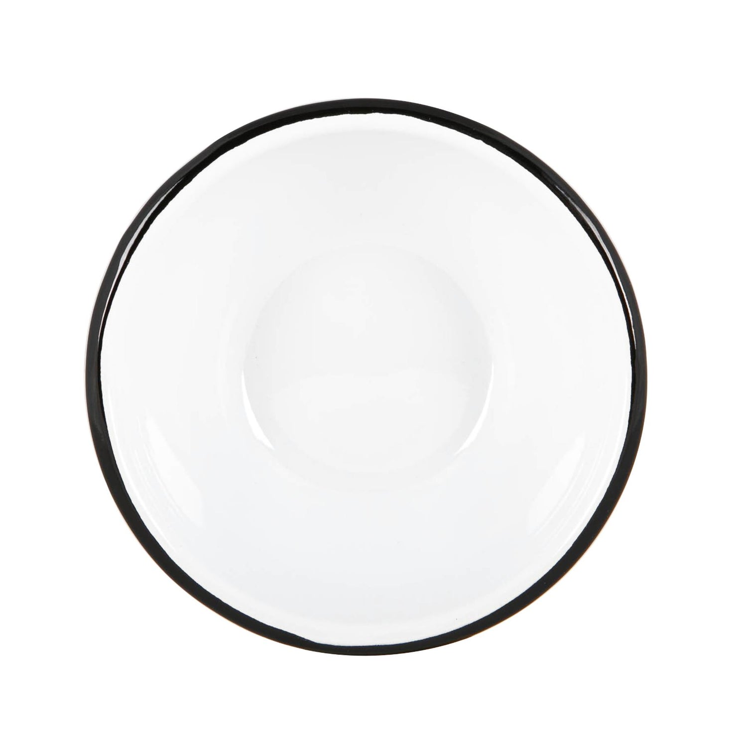 White Enamel Bowl - 16cm - Black