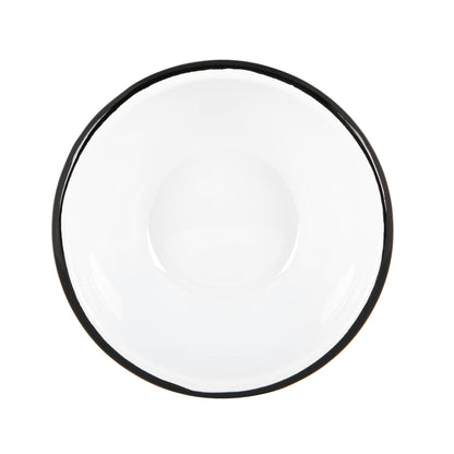 White Enamel Bowl - 16cm - Black