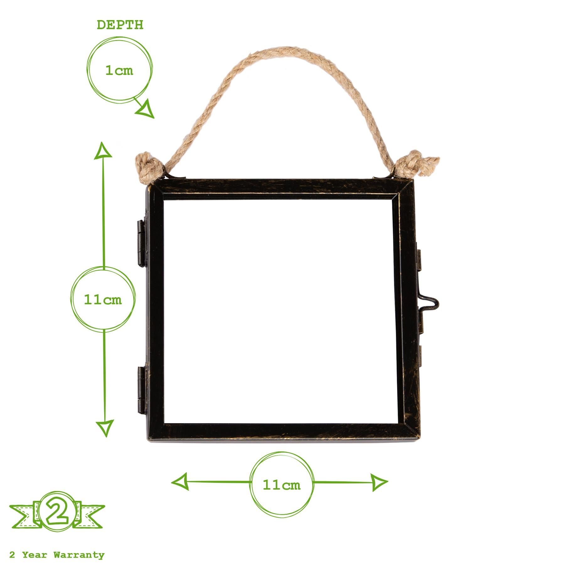 4&quot; x 4&quot; Glass Hanging Photo Frame
