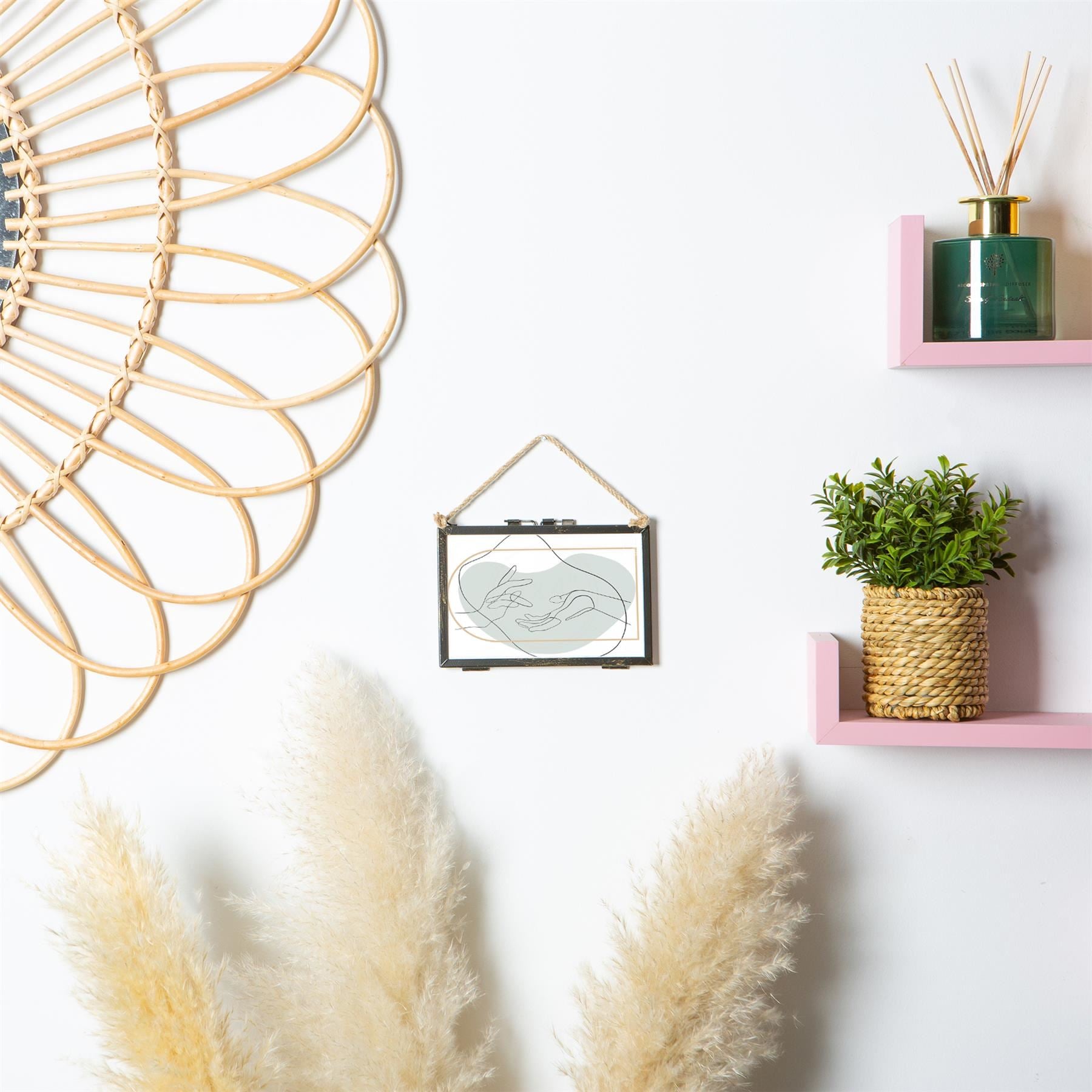 6&quot; x 4&quot; Glass Hanging Photo Frame