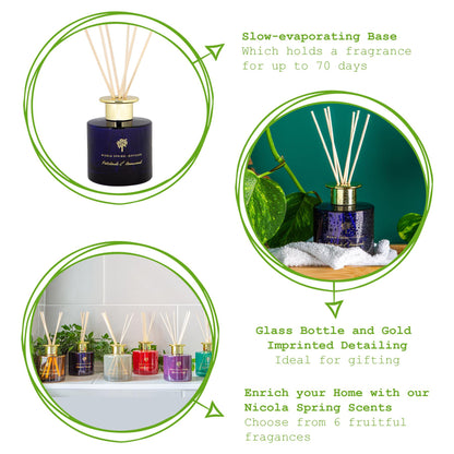 200ml Patchouli &amp; Rosewood Glass Reed Diffuser