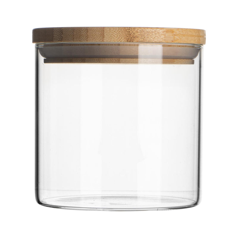 Argon Tableware Glass Storage Jar with Wooden Lid - 550ml