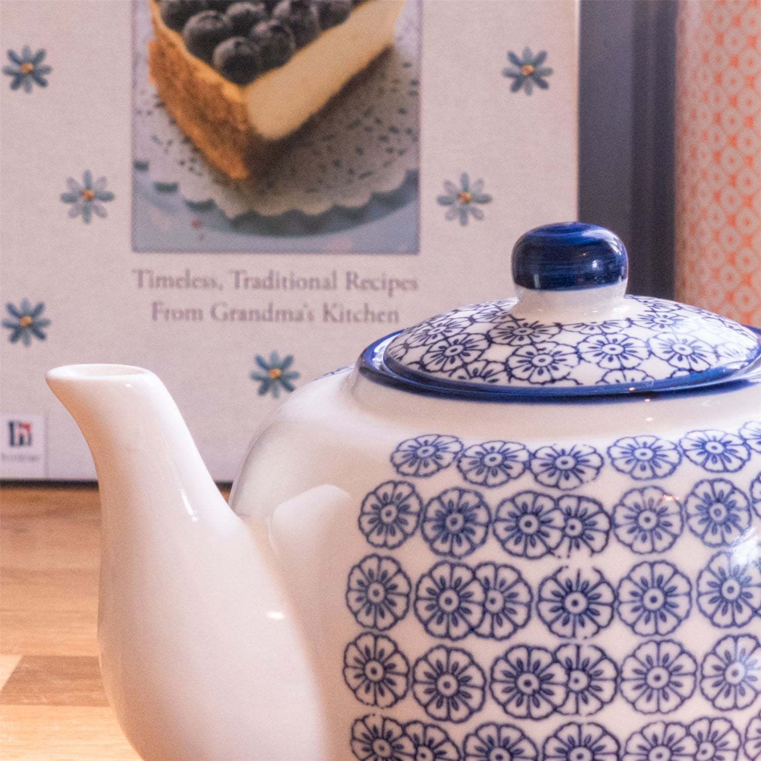 Hand-Printed Teapot - 820ml - Navy