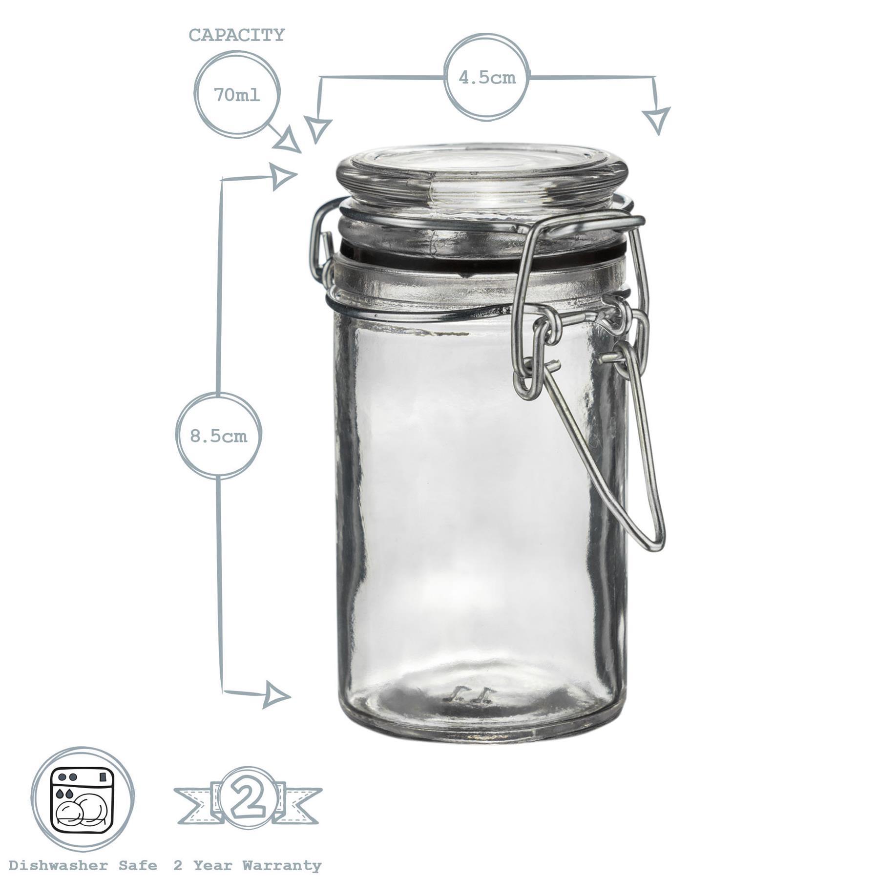 Glass Storage Jar - 70ml - Black Seal