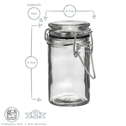 Glass Storage Jar - 70ml - Black Seal