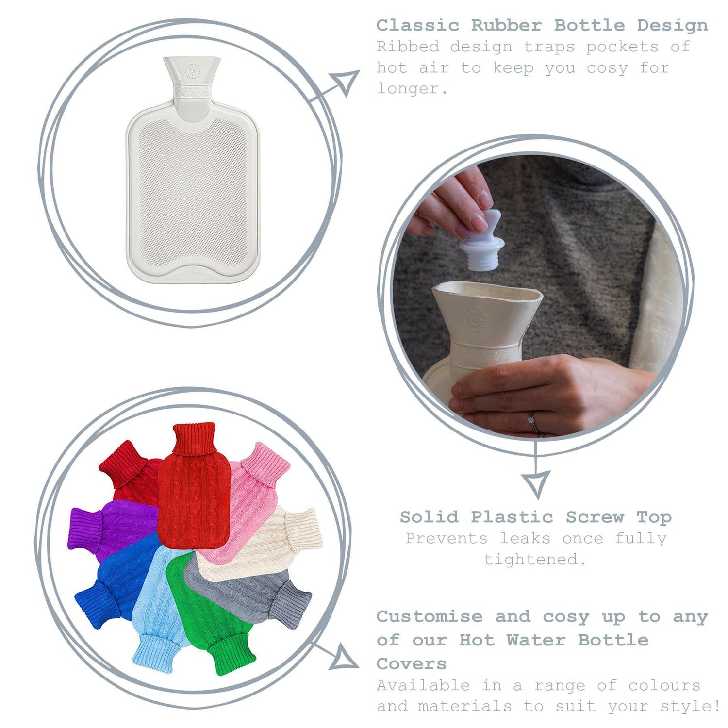 Hot Water Bottle - 2 Litres - Cream