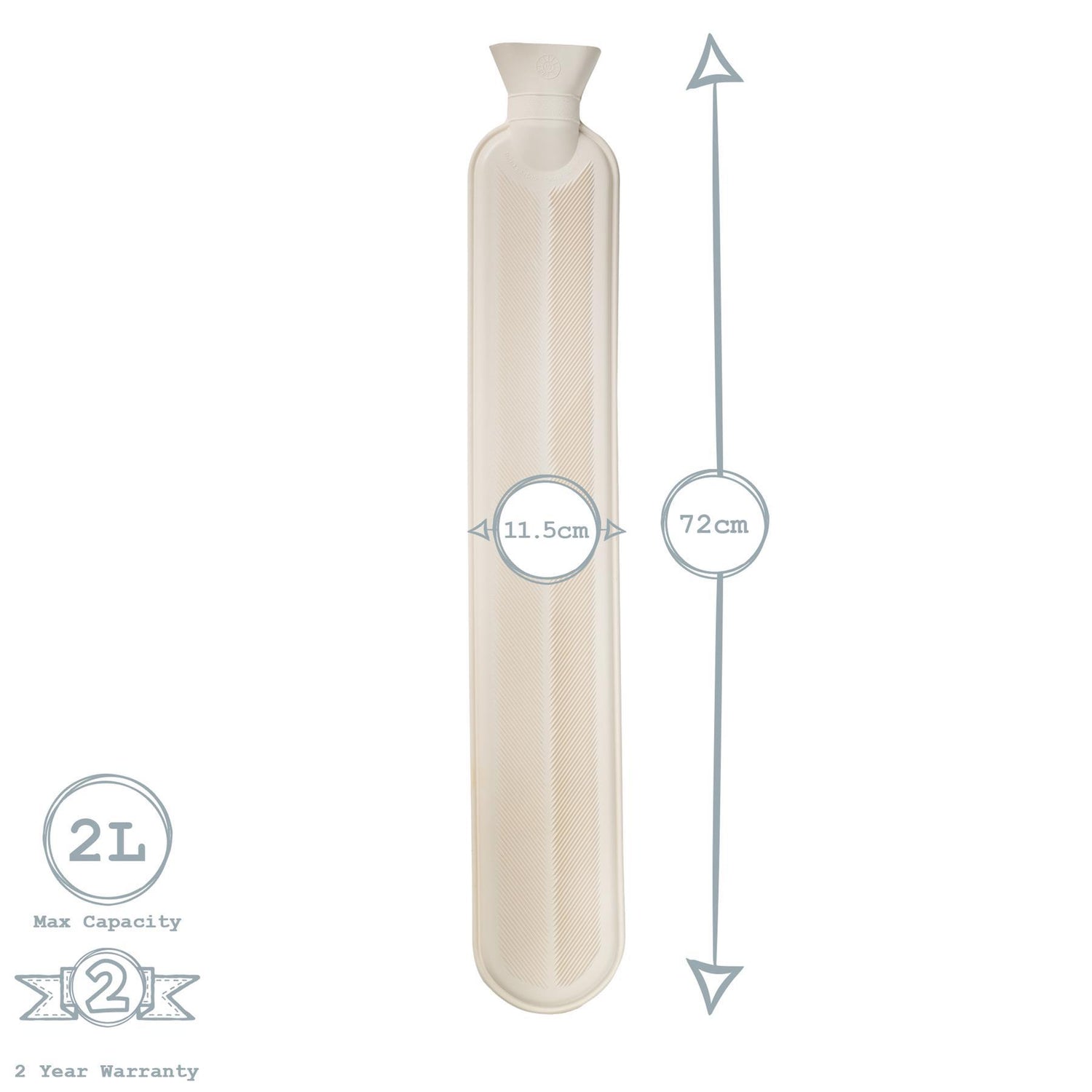 Long Hot Water Bottle - Cream