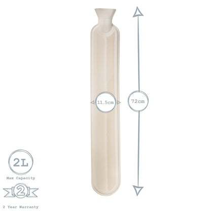 Long Hot Water Bottle - Cream