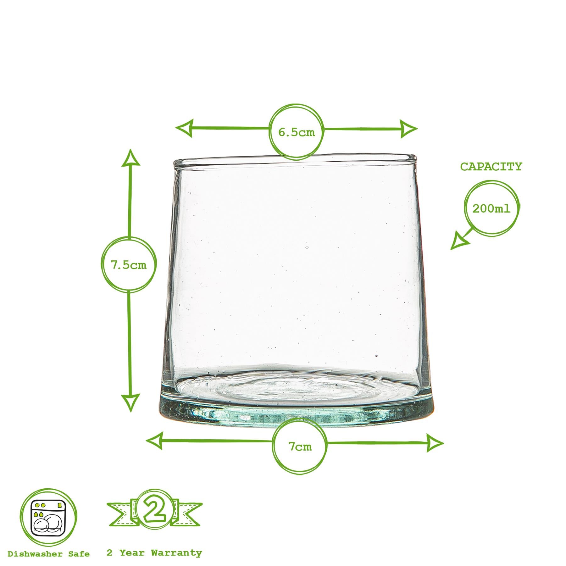 Merzouga Recycled Tumbler Glass - 200ml - Clear