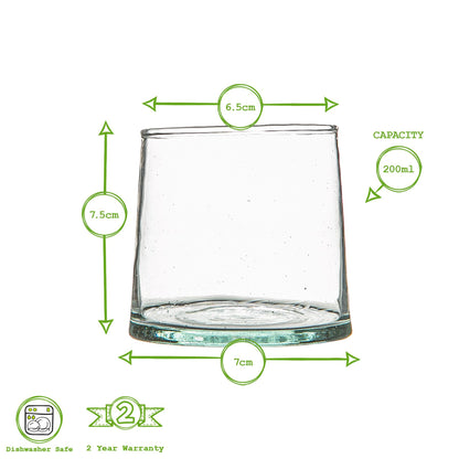 Merzouga Recycled Tumbler Glass - 200ml - Clear