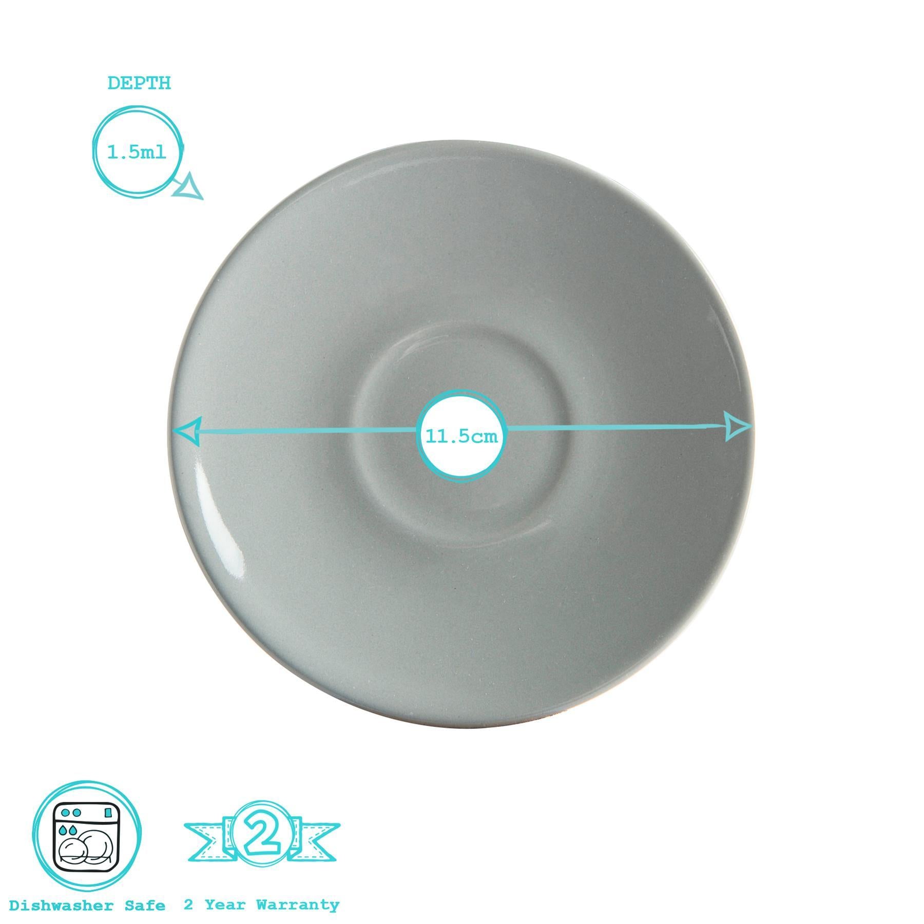 Coloured Espresso Saucer - 11.5cm - Grey