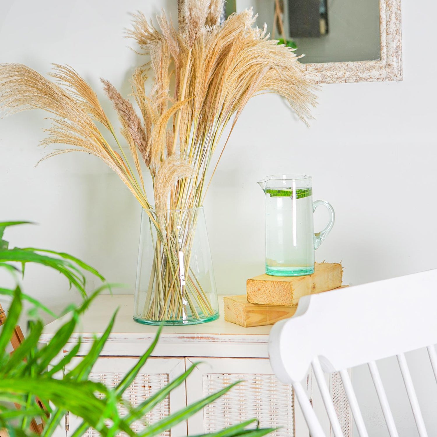 Jebel Recycled Glass Large Vase - Clear