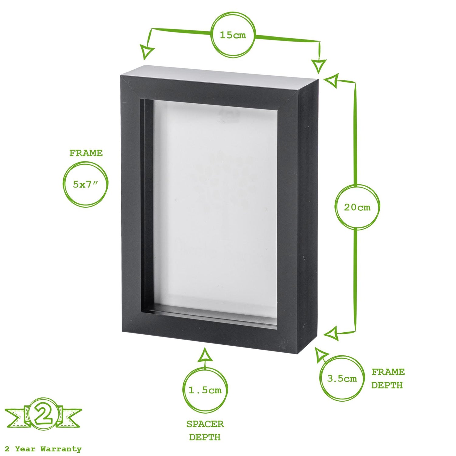 5&quot; x 7&quot; 3D Box Photo Frame - White - by Nicola Spring