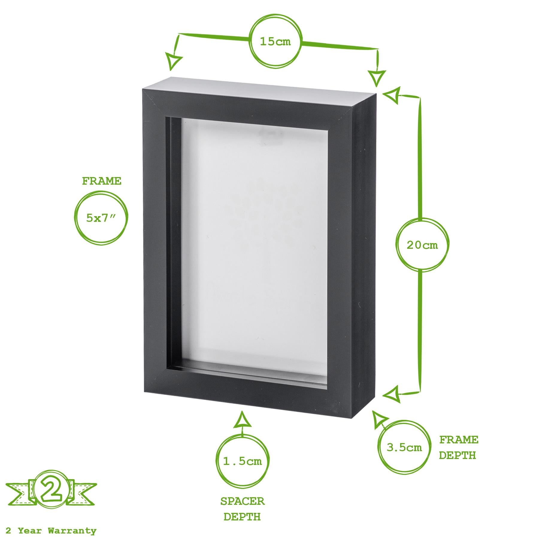 5&quot; x 7&quot; 3D Box Photo Frame - White - by Nicola Spring