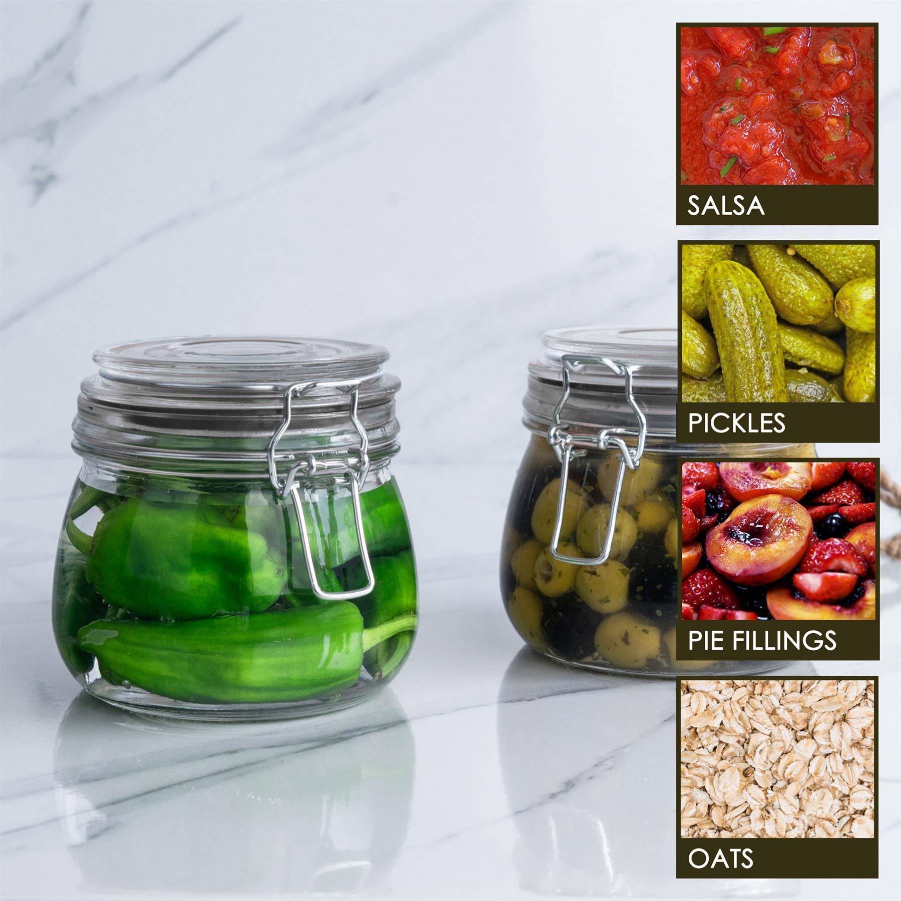 Glass Storage Jar - 500ml - Black Seal