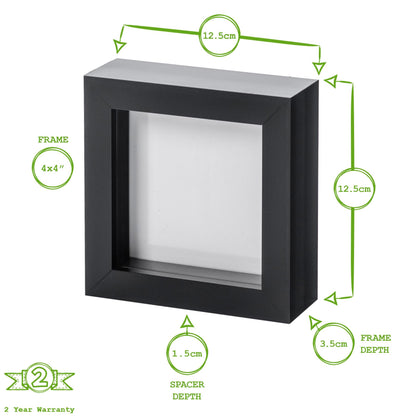 4&quot; x 4&quot; 3D Box Photo Frame - White - by Nicola Spring