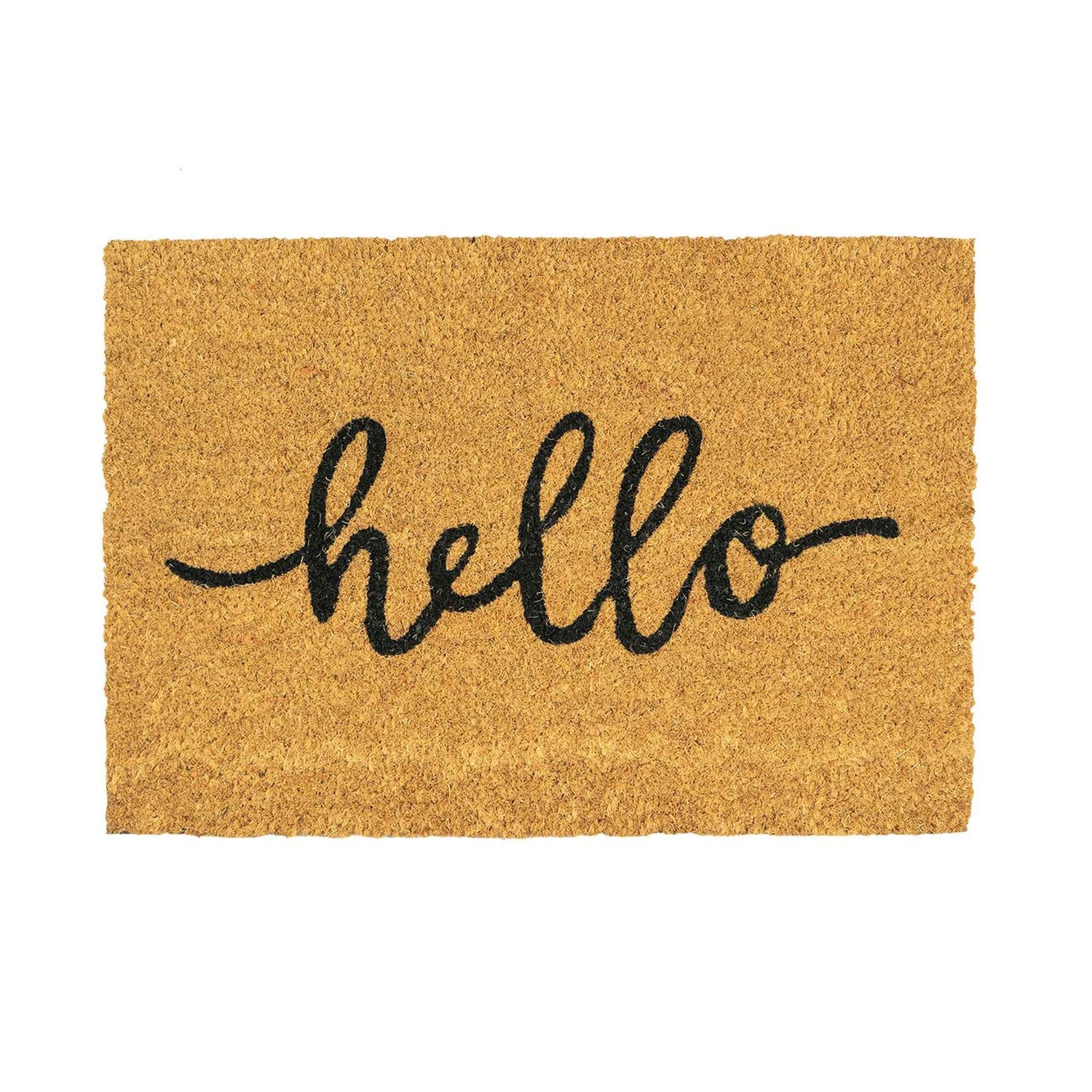 Nicola Spring Non-Slip Coir Door Mat - 60 x 90cm - Hello | Rinkit.com