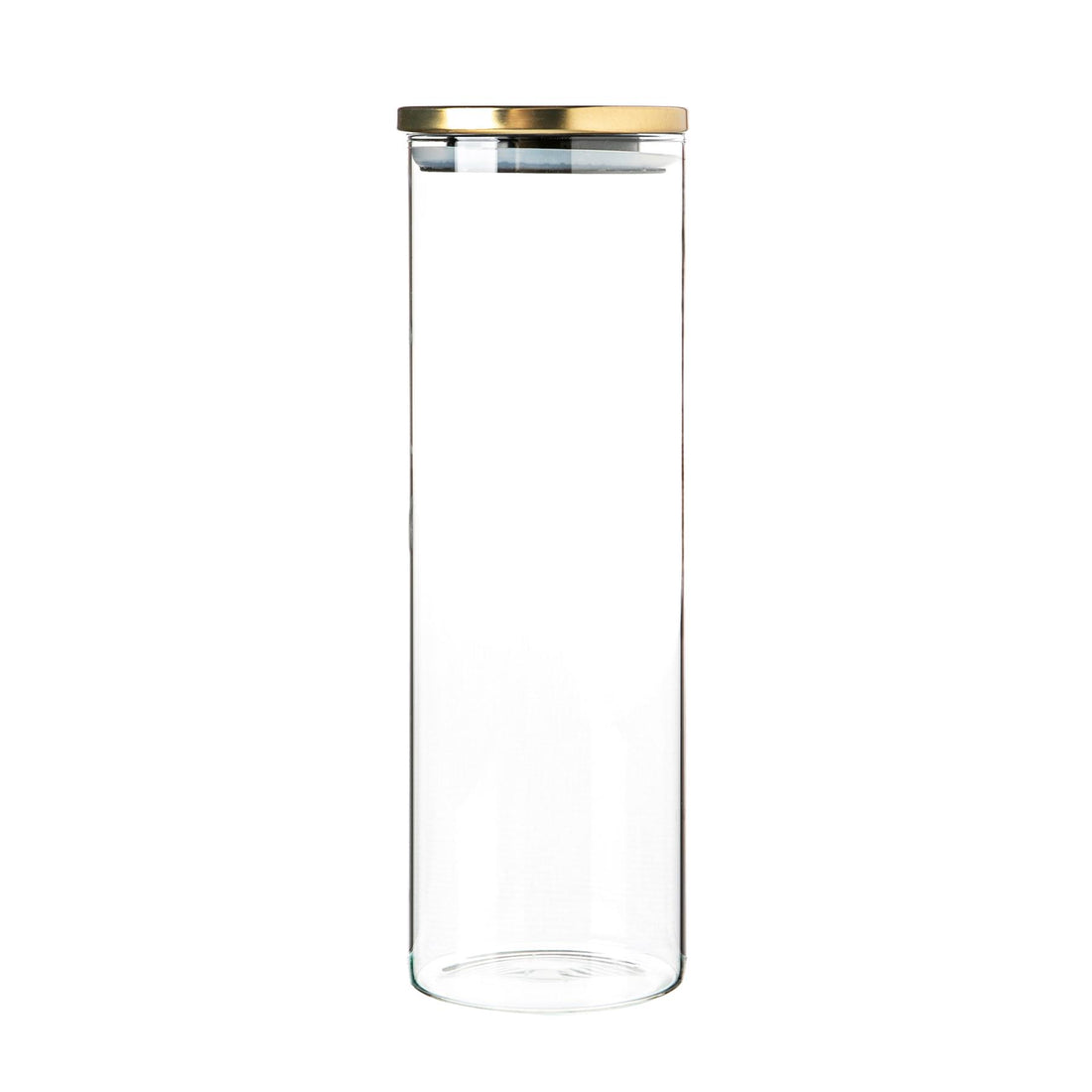 Glass Storage Jar with Metal Lid - 2 Litre - Gold