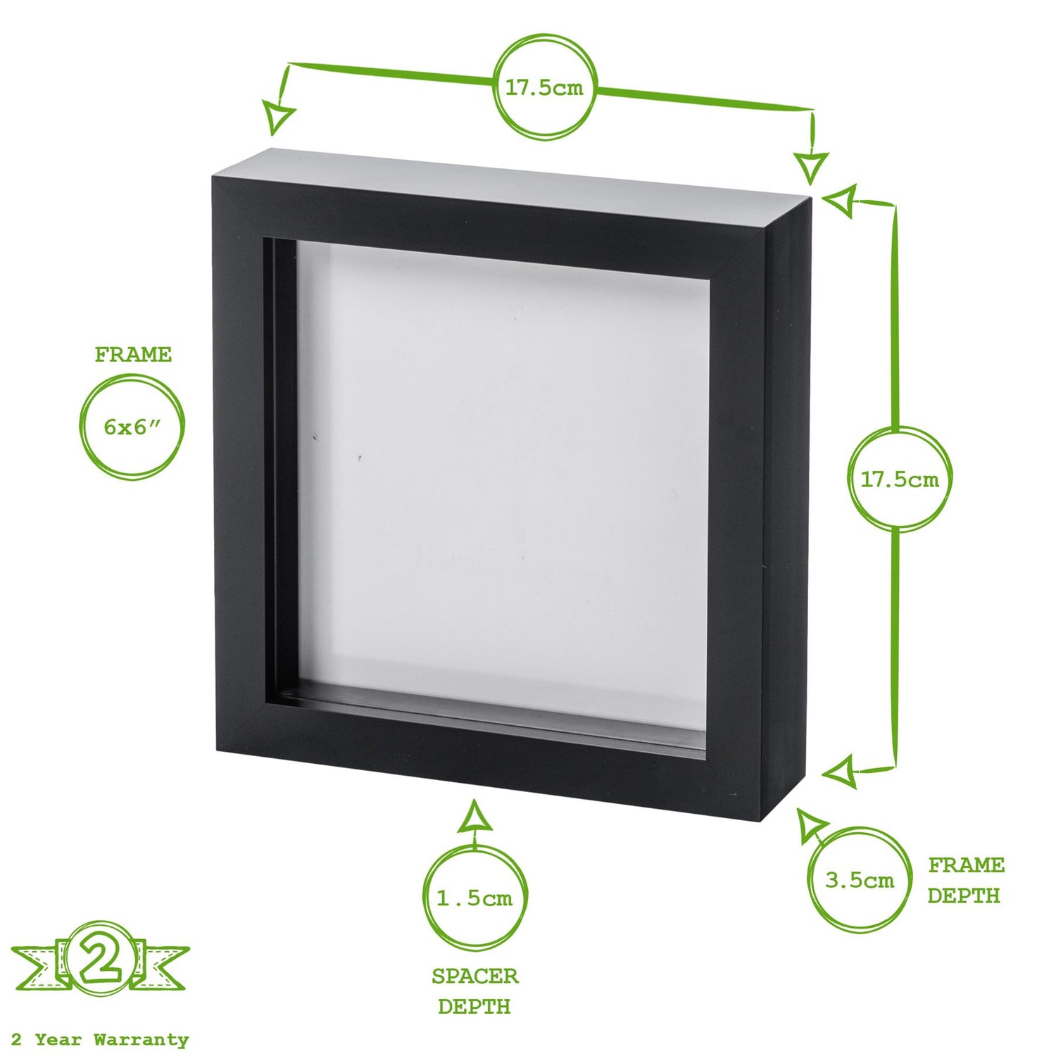 6&quot; x 6&quot; 3D Box Photo Frame - White - by Nicola Spring