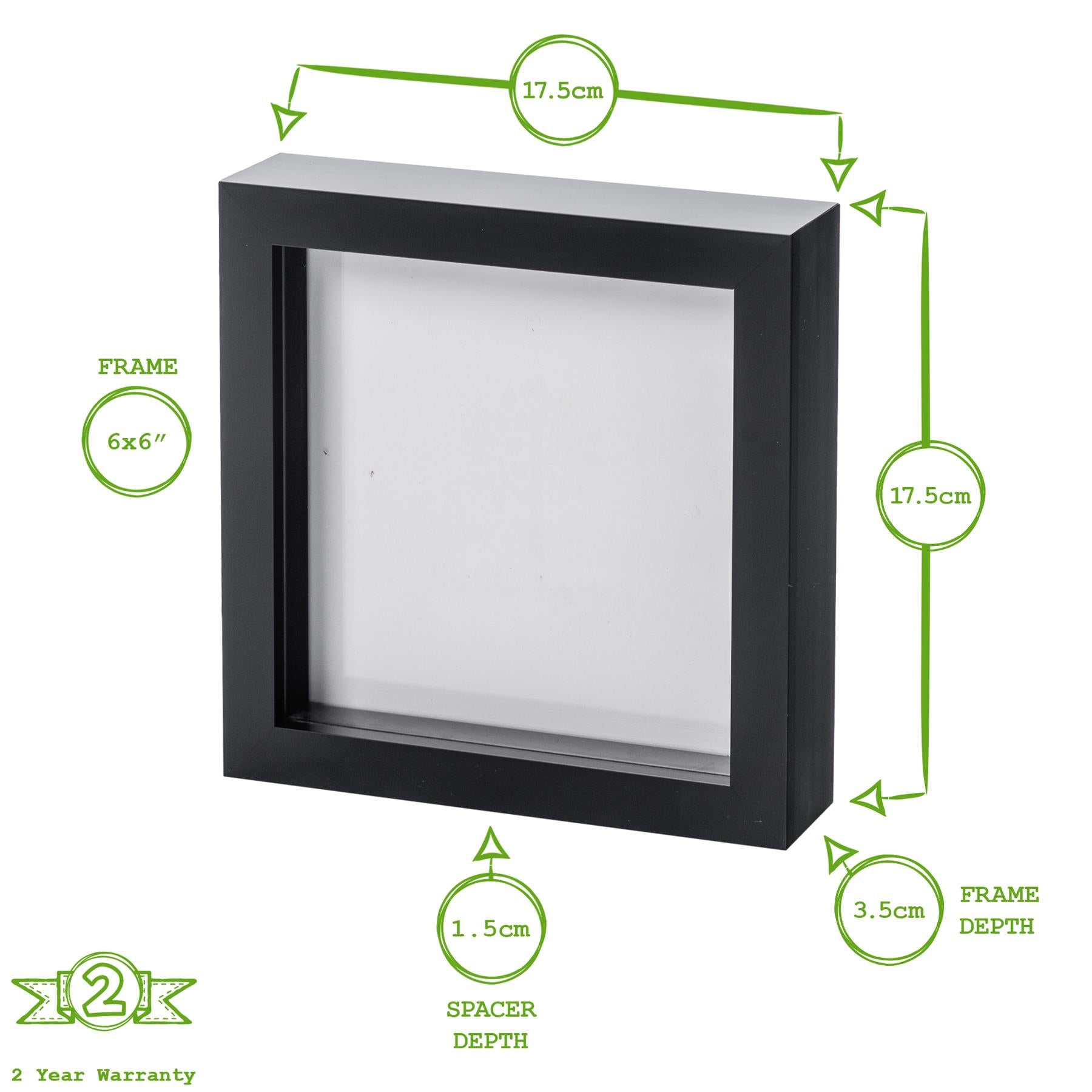 6&quot; x 6&quot; 3D Box Photo Frame - White - by Nicola Spring