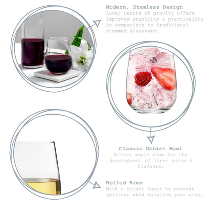 Gaia Stemless White Wine Glass - 360ml
