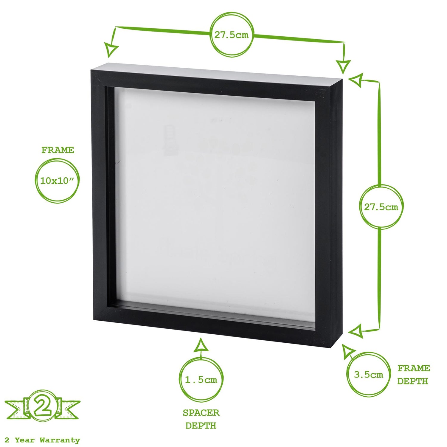 10&quot; x 10&quot; 3D Box Photo Frame - White - by Nicola Spring