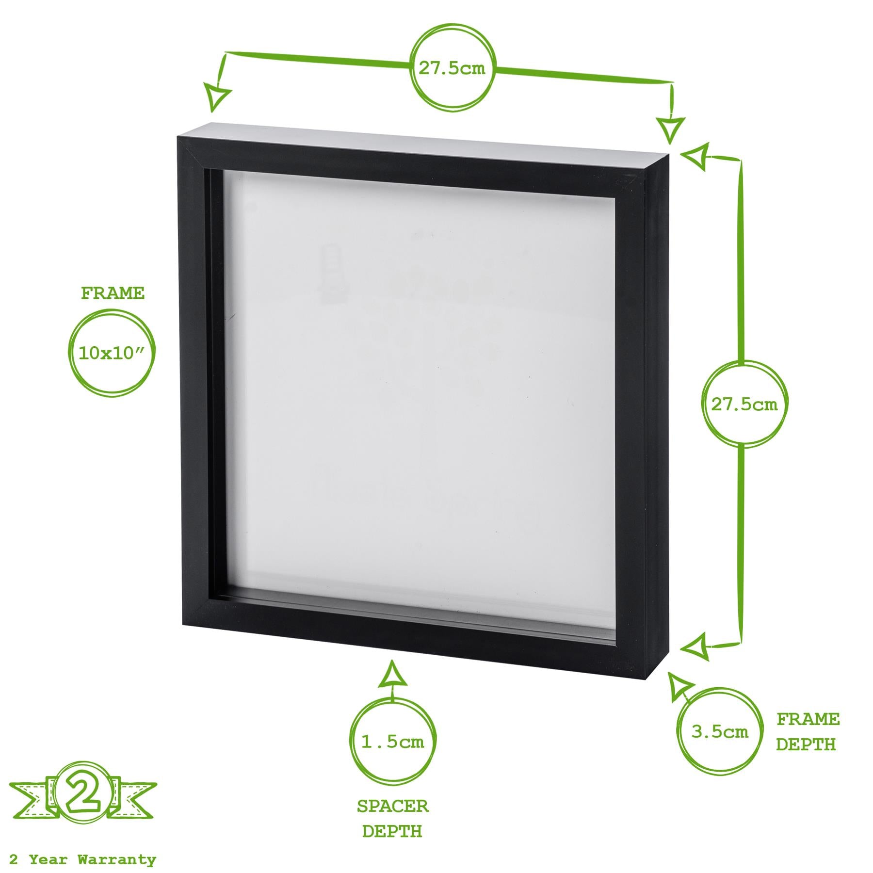 10&quot; x 10&quot; 3D Box Photo Frame - White - by Nicola Spring